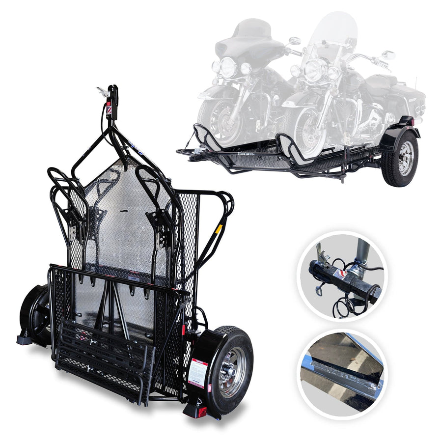 Dual Ride-Up SRL Folding Motorcycle Trailer - GoKendonusa