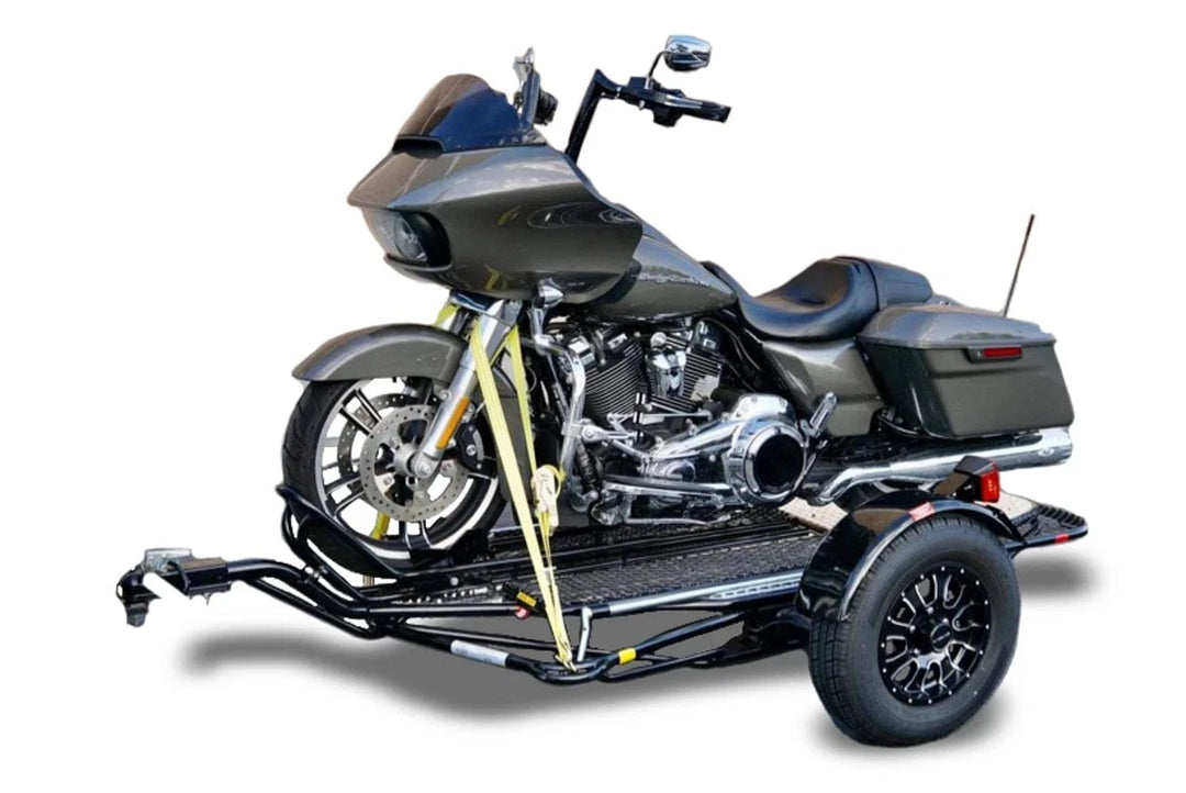 Alpha Sport Single Ride-Up Folding Motorcycle Trailer - GoKendonusa