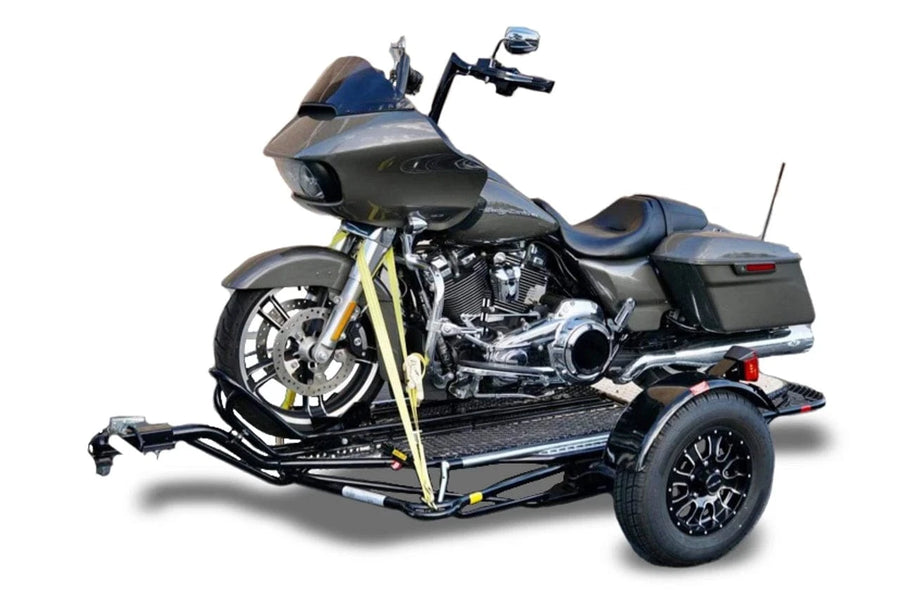 Alpha Sport Single Ride-Up Folding Motorcycle Trailer - GoKendonusa