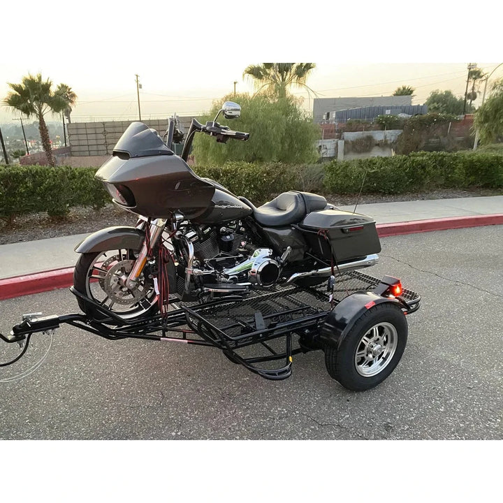 3-Rail Freestyle Motorcycle Trailer Stand, Store or Roll - GoKendonusa