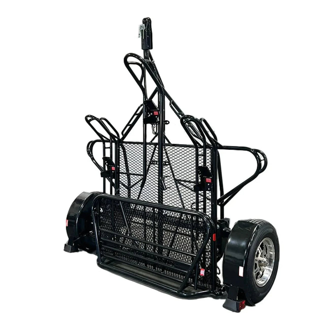 3-Rail Freestyle Motorcycle Trailer Stand, Store or Roll - GoKendonusa