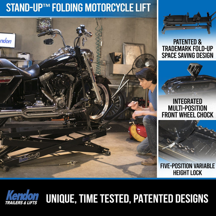 Stand-Up™ Folding Motorcycle Lift - GoKendonusa