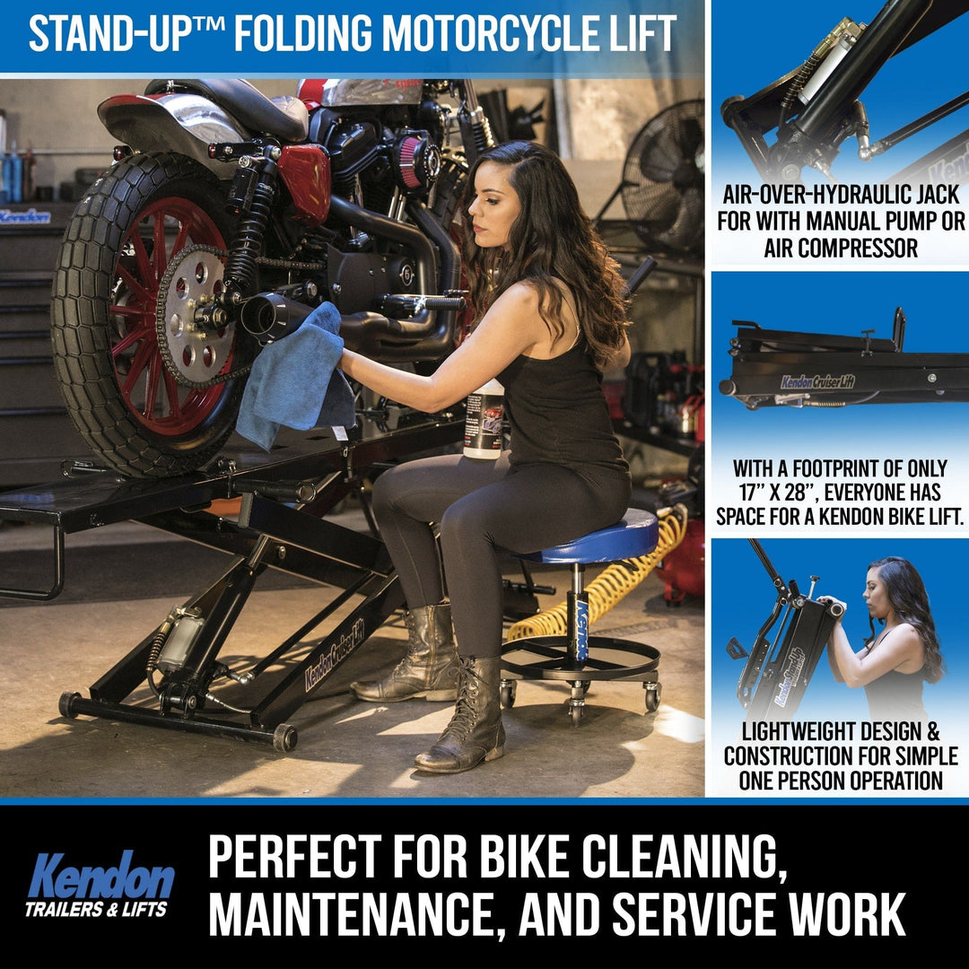 Stand-Up™ Folding Motorcycle Lift - GoKendonusa