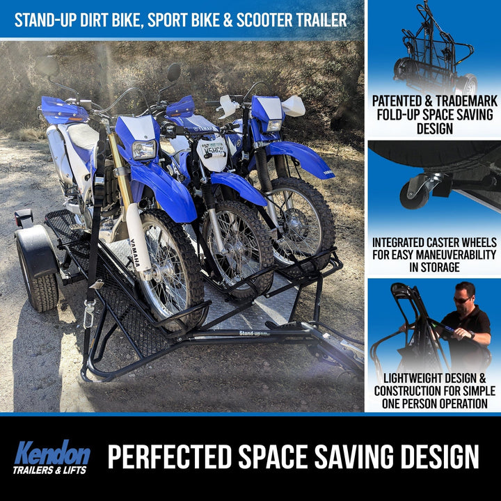 Stand-Up™  Dirt Bike Trailer, Sport Bike & Scooter Trailer - GoKendonusa