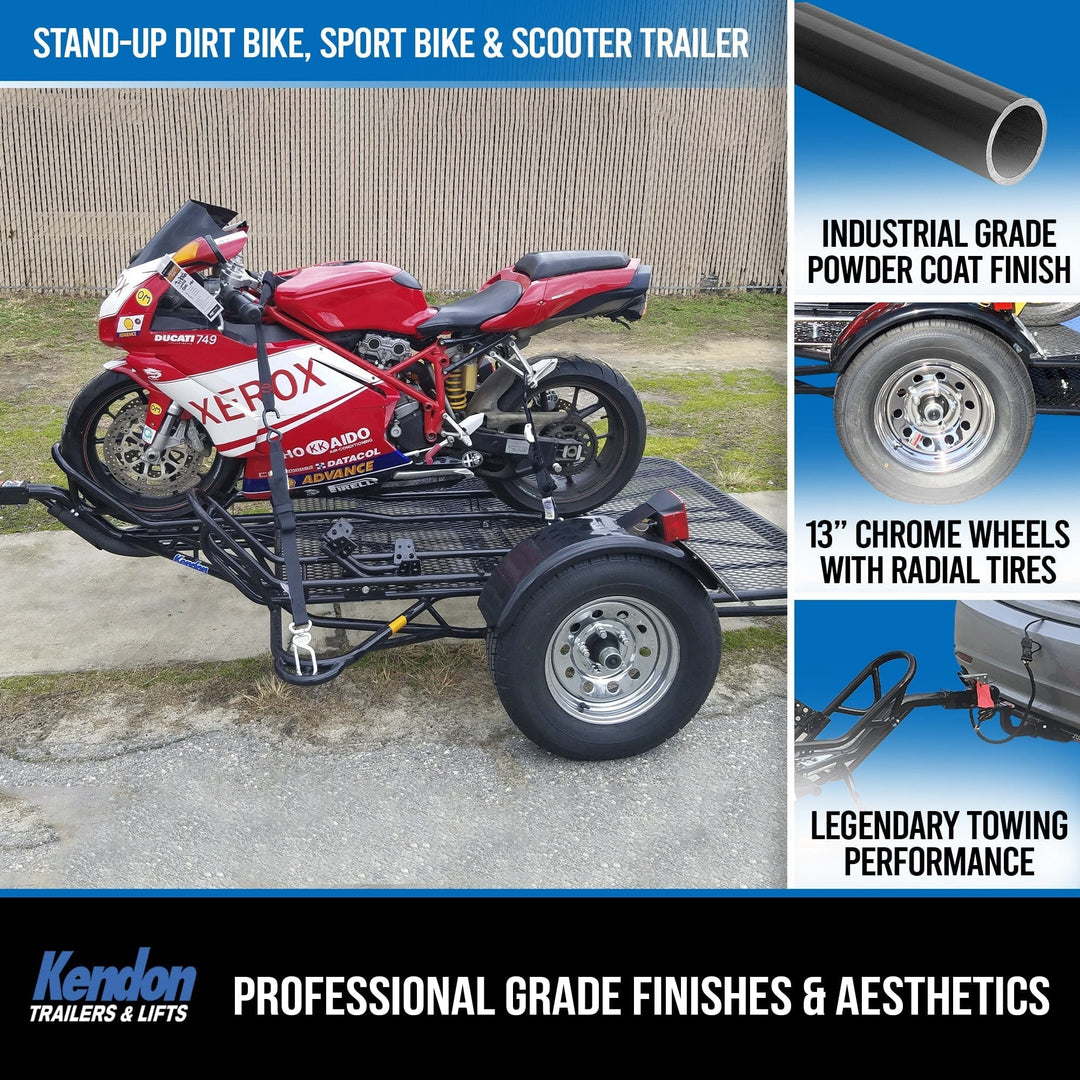 Stand-Up™  Dirt Bike Trailer, Sport Bike & Scooter Trailer - GoKendonusa