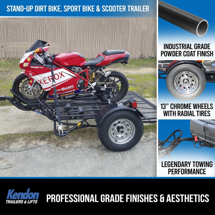 Stand-Up™  Dirt Bike Trailer, Sport Bike & Scooter Trailer - GoKendonusa