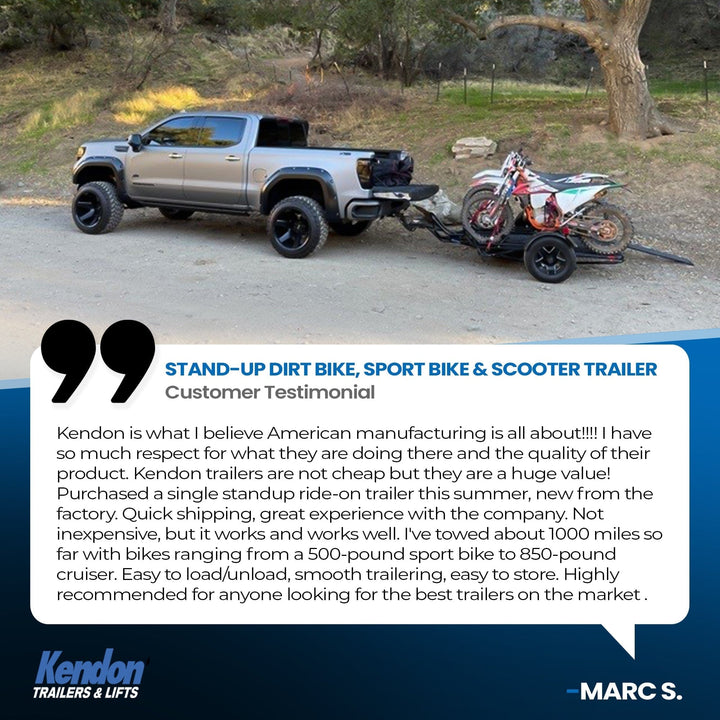 Go!Series Stand-Up™  Dirt Bike Trailer, Sport Bike & Scooter Trailer - GoKendonusa