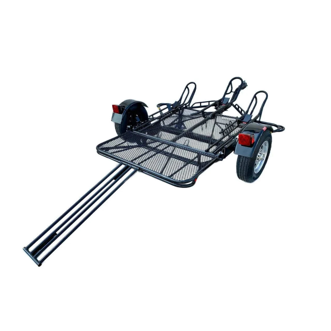 3-Rail Freestyle Motorcycle Trailer Stand, Store or Roll - GoKendonusa