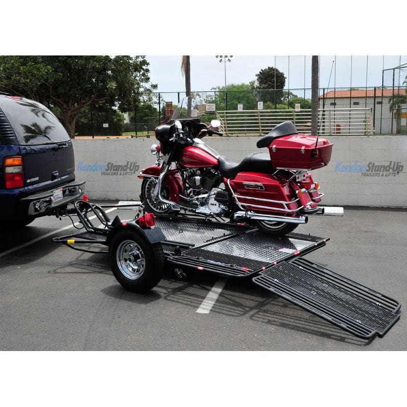Dual Ride-Up SRL Folding Motorcycle Trailer - GoKendonusa