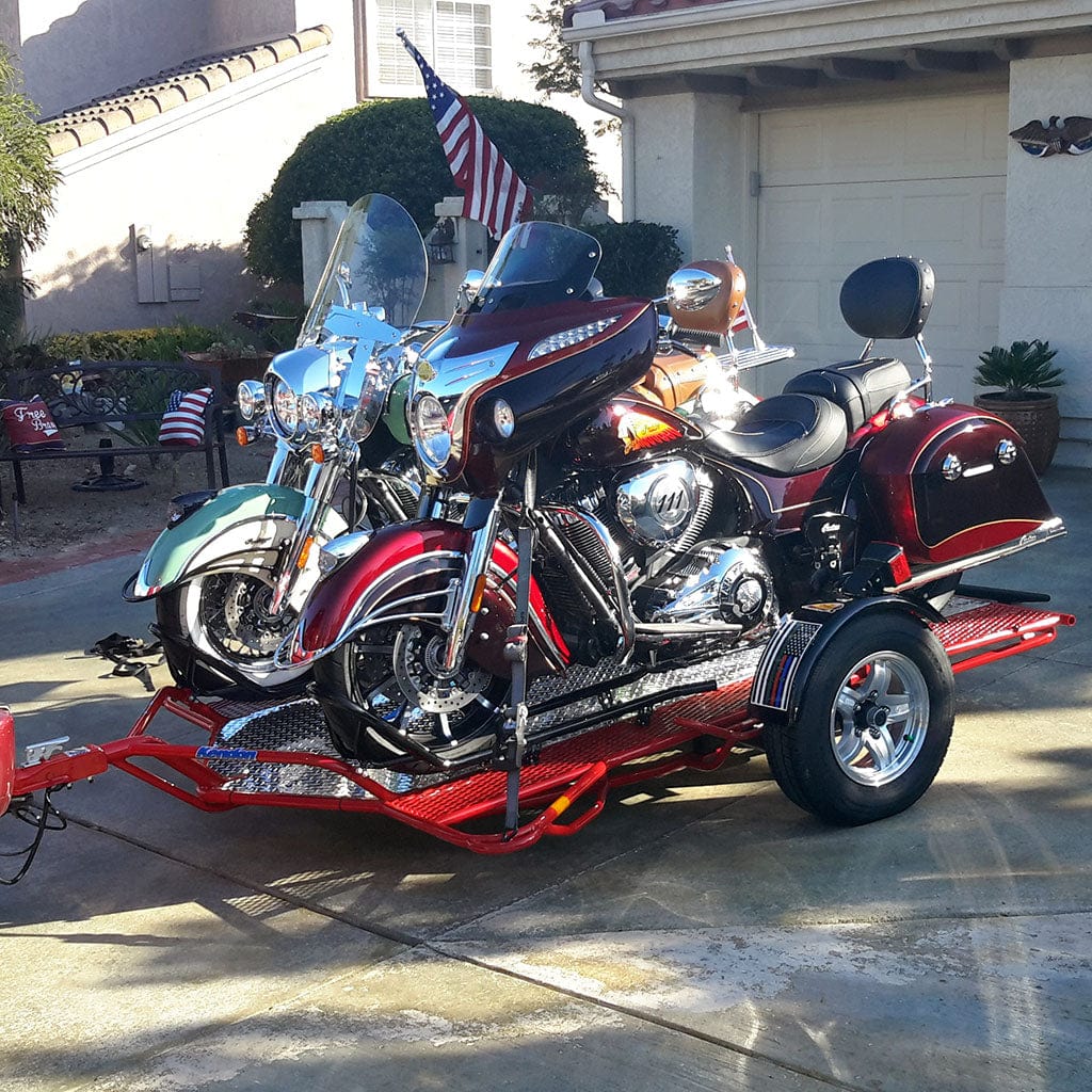 Dual Ride-Up SRL Folding Motorcycle Trailer - GoKendonusa