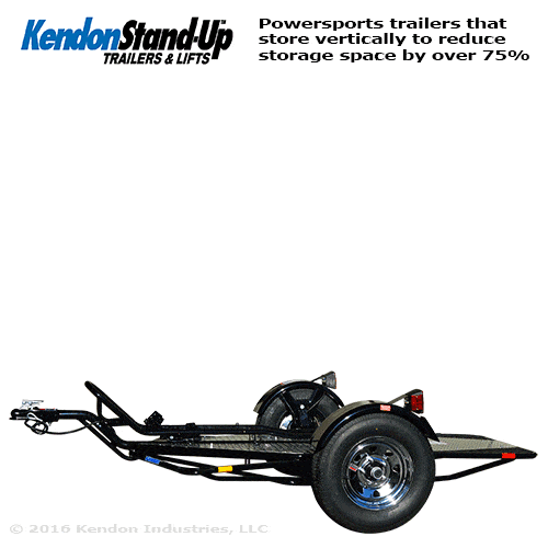 Dual Ride-Up SRL Folding Motorcycle Trailer - GoKendonusa