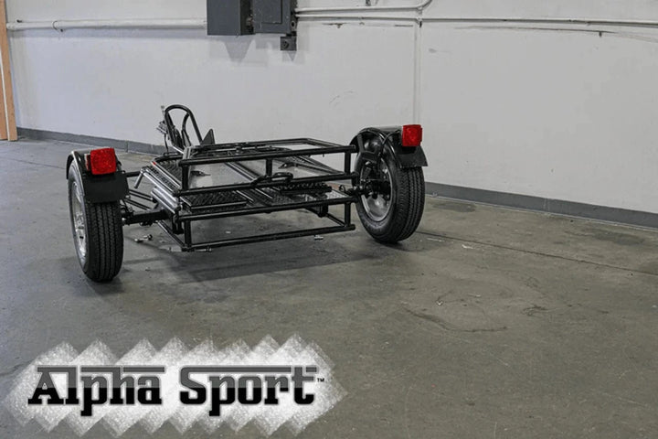Alpha Sport Single Ride-Up Folding Motorcycle Trailer - GoKendonusa